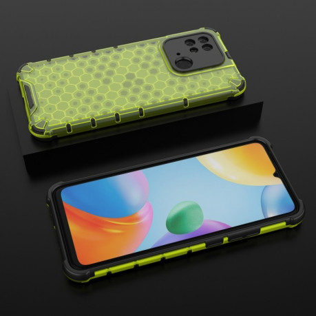 Противоударный чехол Honeycomb на Xiaomi Poco C40/Redmi 10c - зеленый