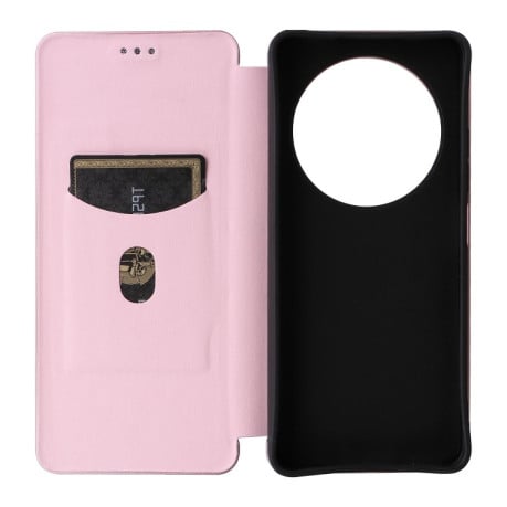 Чохол-книжка Carbon Fiber Texture на Xiaomi Redmi 14C 4G/Poco C75/Redmi A4 5G - рожевий