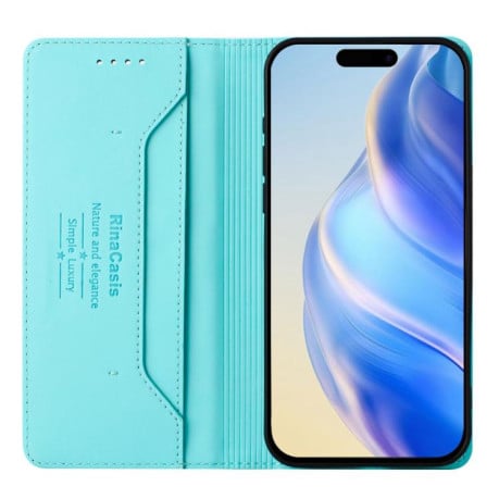 Чехол-книжка RC01 Dual-Folded Magnetic Suction RFID на Xiaomi Redmi 15 5G / 4G EU 171mm  - зеленый