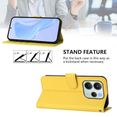 Чохол-книжка Skin Feel Solid Color Leather Xiaomi Redmi Note 14 4G 164.48mm - жовтий