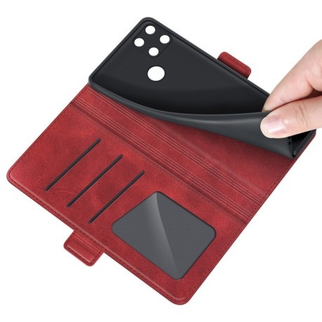 Чехол-книжка Dual-side Magnetic Buckle на Realme C21Y/C25Y - красный