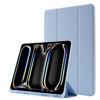 Чохол-книжка Skin Feel Tri-fold Leather Tablet Case with Pen Slot для  iPad Pro 13 2024 - блакитний