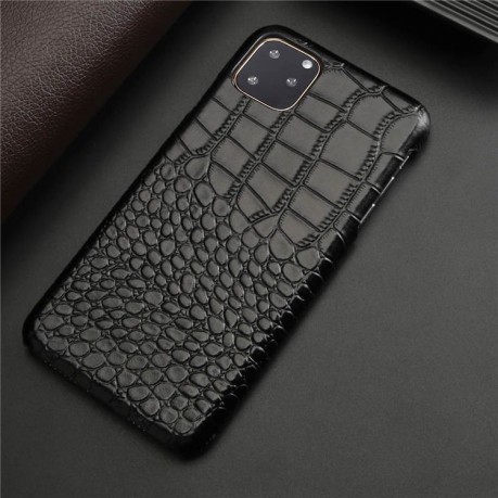 Кожаный чехол EsCase Crocodile Skin-like на iPhone 11- черный