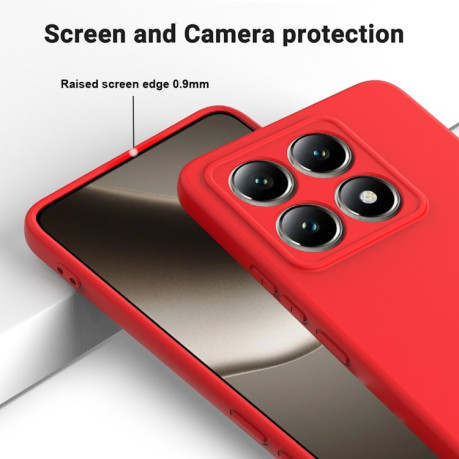 Силіконовий чохол Solid Color Liquid Silicone на Xiaomi 14T Pro - червоний