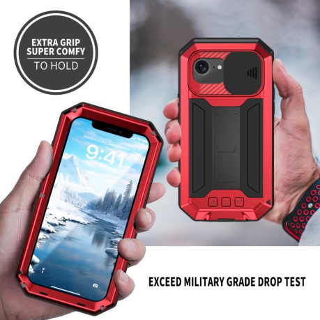 Противоударный чехол R-JUST Sliding для iPhone 16e - красный