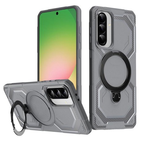 Противоударный чехол Frosted MagSafe Holder для Samsung Galaxy A56 5G - серый