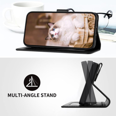 Чехол-книжка Cartoon Cats Leather для OPPO Reno13 Pro 5G Global - черный