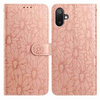 Чехол-книжка Daisy Embossed Leather для Samsung Galaxy M06 5G - золото