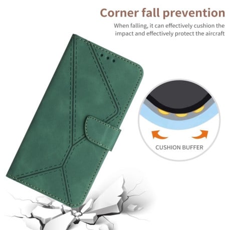 Чохол-книжка Stitching Embossed Leather для Vivo V27E 4G Global - зелений