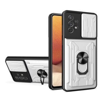 Чохол із шторкою на камеру Sliding Camshield та підставкою на Samsung Galaxy A33 5G - білий