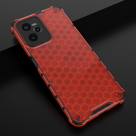 Противоударный чехол Honeycomb на Realme C35 - красный