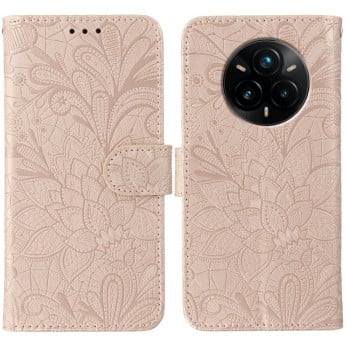 Чехол-книжка Lace Flower для Realme 14 Pro+ - золото