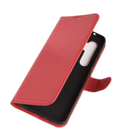 Чехол-книжка Litchi Texture на Xiaomi Mi Note 10 Lite - красный