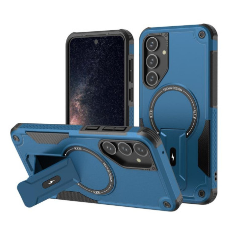 Противоударный чехол MagSafe Holder Armor PC Hybrid для Samsung Galaxy A16 4G / 5G - синий
