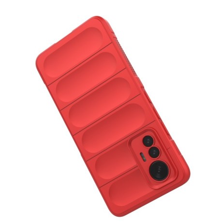 Силиконовый чехол Magic Flannel без защиты камеры для Xiaomi 12 Lite - винно-красный