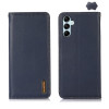 Кожаный чехол-книжка KHAZNEH Nappa Top Layer на Samsung Galaxy A55 5G - синий
