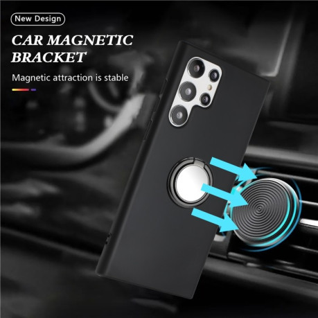 Противоударный чехол Matte with Ring Holder для Samsung Galaxy S25 Ultra 5G - черный