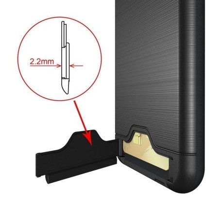 Противоударный чехол со слотом для кредитной карты Brushed  на iPhone Xs Max 6.5 - черный