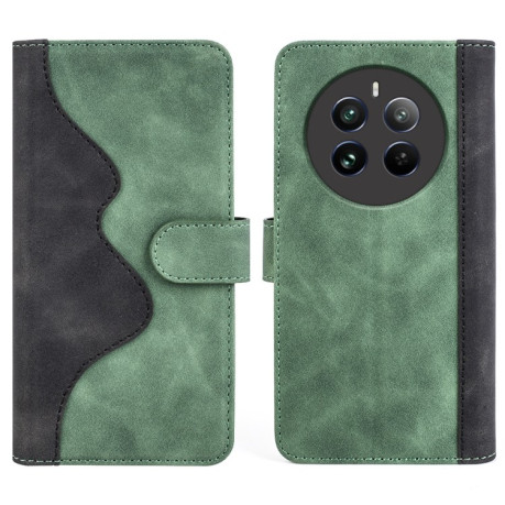 Чохол-книжка Stitching Horizontal Flip Leather для Realme 12+ 5G - зелений