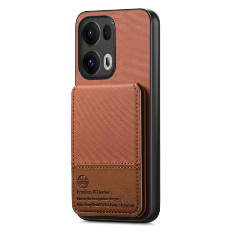 Чохол Twill Fabric Leather Vertical Flip RFID для OPPO Reno13 Pro Global - коричневий