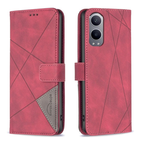 Чехол-книжка Rhombus Texture для OnePlus Nord CE4 Lite -черный - красный