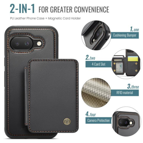 Чехол JEEHOOD J05 Business Magnetic Style RFID Leather для Google Pixel 9a - черный