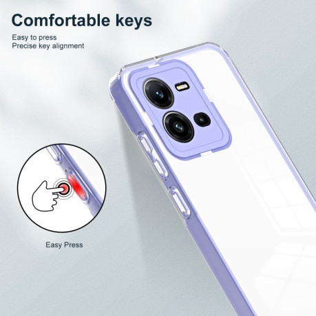 Противоударный чехол Clear Color Frame для Vivo V25 5G / V25e 4G - фиолетовый