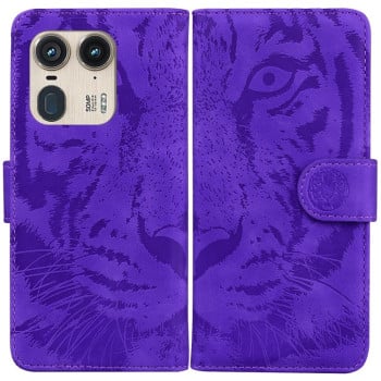 Чехол-книжка Tiger Embossing для Motorola Edge 50 Ultra - фиолетовый