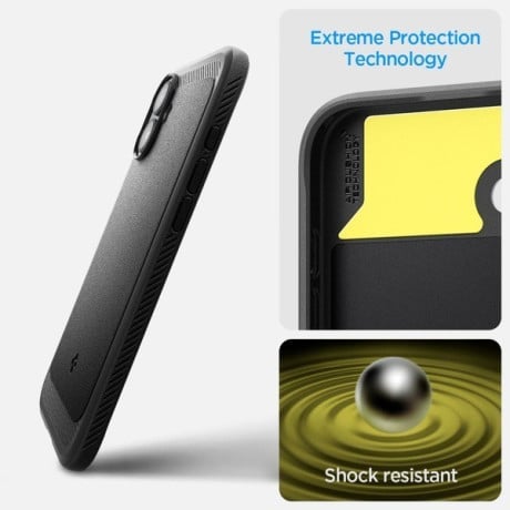 Оригинальный чехол Spigen Rugged Armor MagSafe Case для iPhone 16 - Black