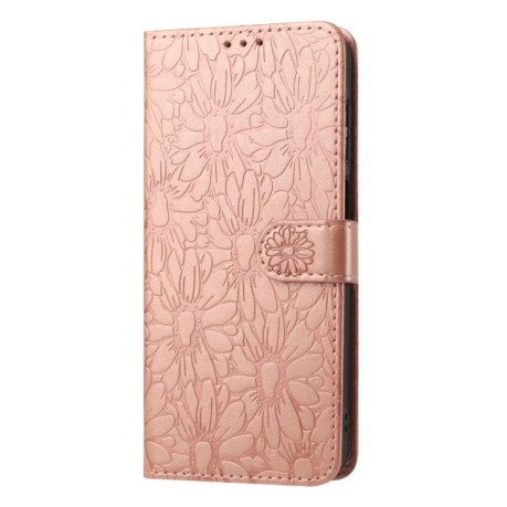 Чехол-книжка Daisy Embossed Leather для на Samsung Galaxy F16 5G / M16 5G - золото