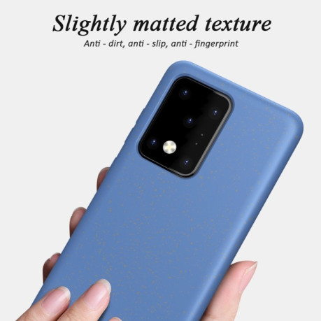 Чехол Matted Texture Wheat Straw Protective на Samsung Galaxy S20 Ultra- зеленый