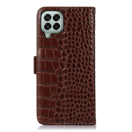 Шкіряний чохол-книжка Crocodile Top Layer Samsung Galaxy M33 5G - коричневий