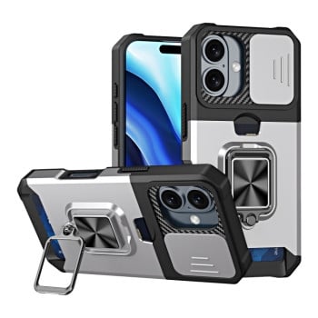 Протиударний чохол Armor Camera Shield для iPhone 16 - сріблястий