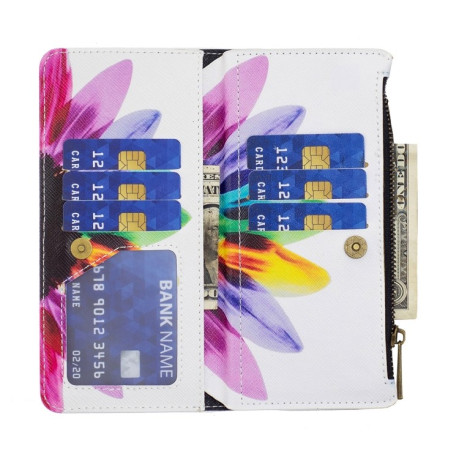 Чохол-гаманець Colored Drawing Pattern Zipper для Realme C30 - Sun Flower