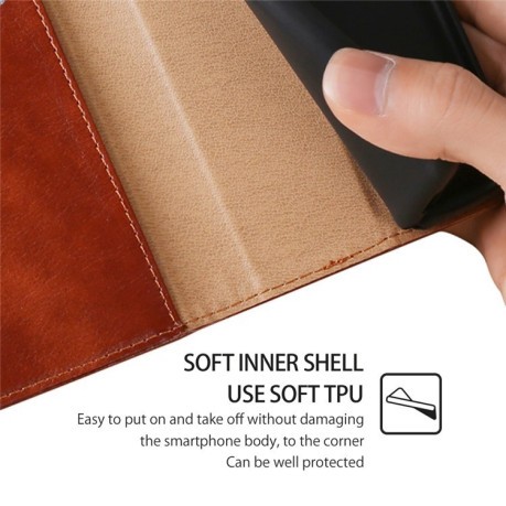 Чохол-книжка Gloss Oil Solid для OnePlus Ace 3V 5G - коричневий