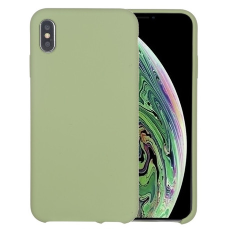 Противоударный чехол Liquid Silicone для iPhone XR - зеленый