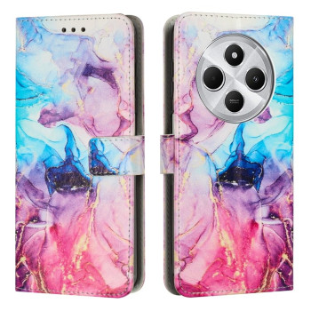 Чохол-книжка Painted Marble Pattern для Xiaomi Redmi 14C 4G/Poco C75/Redmi A4 5G - рожево-фіолетовий