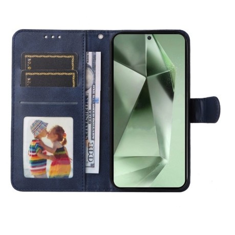 Чохол-книжка Stitching Calf Texture для Samsung Galaxy S24 FE 5G - синій