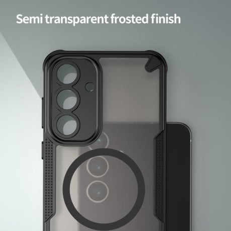 Противоударный чехол Armor Glaze с MagSafe гибридный на Samsung Galaxy S25 FE 5G - черный
