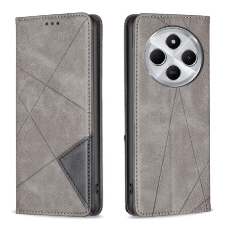 Чехол-книжка Rhombus Texture для Xiaomi Redmi 14C 4G/Poco C75/Redmi A4 5G - серый