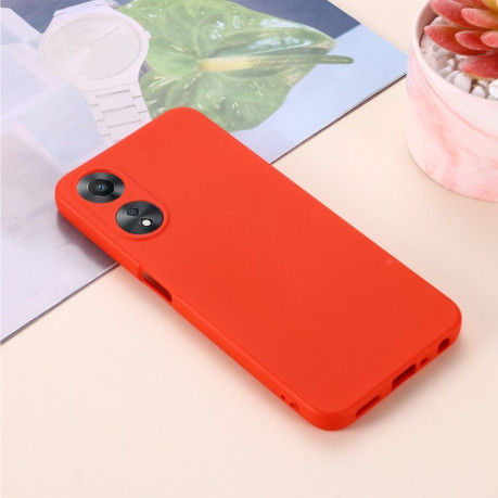 Силиконовый чехол Solid Color Liquid Silicone на OPPO A58 / A58x / A78 - красный