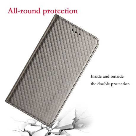 Чохол-книжки Carbon Fiber для Samsung Galaxy A54 - сірий