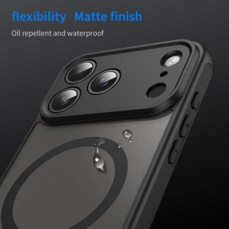 Противоударный чехол Fan Dun Series TPU Hybrid PC Frosted Magsafe для iPhone 17 Pro Max - черный