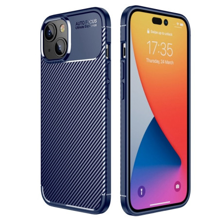 Ударозахисний чохол HMC Carbon Fiber Texture на iPhone 14 Pro Max - синій