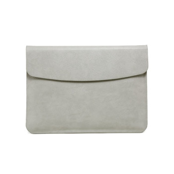Чехол-сумка Litchi Texture Liner для MacBook 13 A1708 / 1706/1989 / A2337 / A2338 - серый