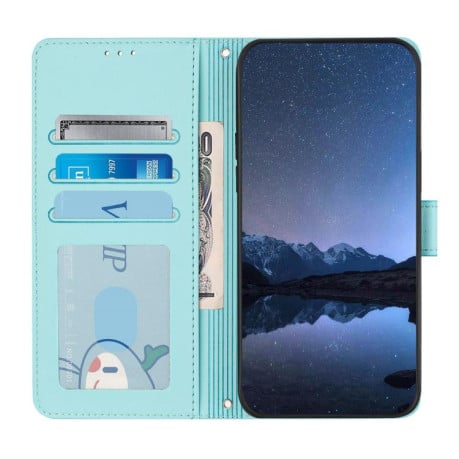 Чехол-книжка Cat Embossing Pattern на Xiaomi 15T Pro 5G - зеленый
