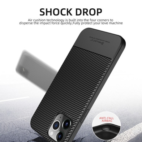 Чохол iPAKY Carbon Fiber Texture на iPhone 12 Pro Max - чорний