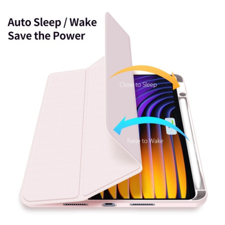 Противоударный чехол-книжка DUX DUCIS TOBY Series Antiskid Leather для Xiaomi Pad 7 / 7 Pro - розовый