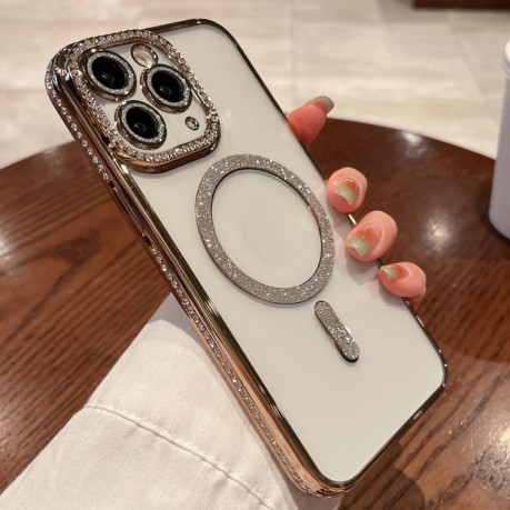 Чохол протиударний Diamond Gradient Plated MagSafe для iPhone 16 Pro - золотий