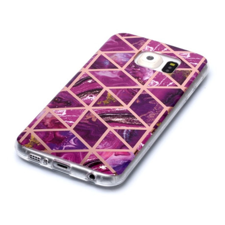 Чехол Plating Marble Pattern для Samsung Galaxy S6 - фиолетовый